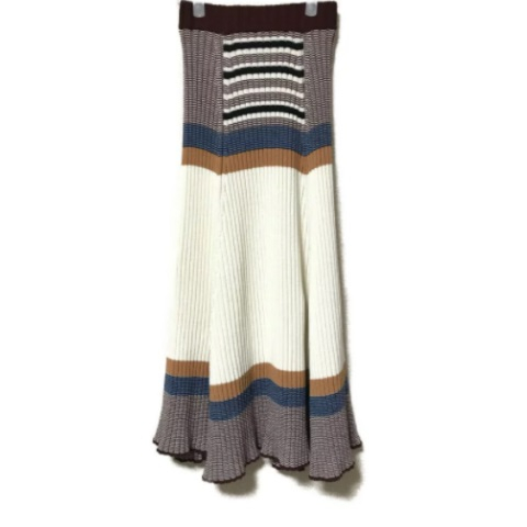beautiful people ビューティフルピープル Stripe Knit Skirt ストライプニットスカート フレアスカート