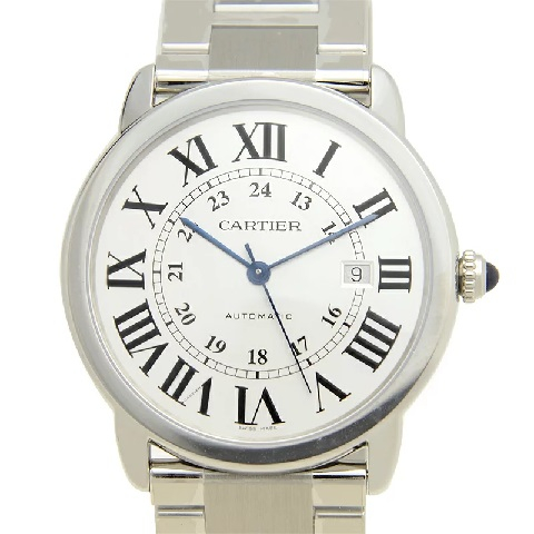 カルティエ ロンドソロステンレス シルバー自動巻き W6701011腕時計